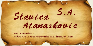 Slavica Atanasković vizit kartica